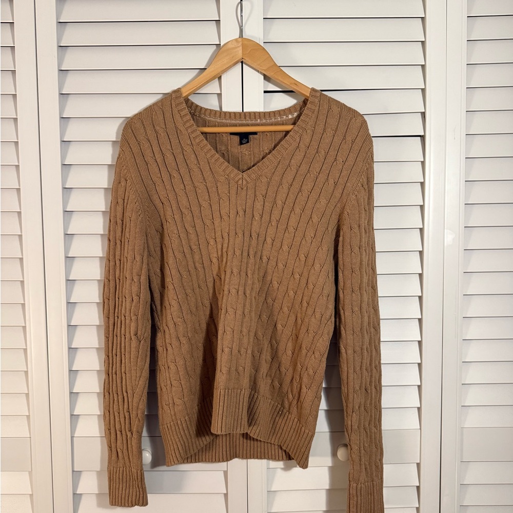 Tommy Hilgrifer Tan Cable Knit Sweater